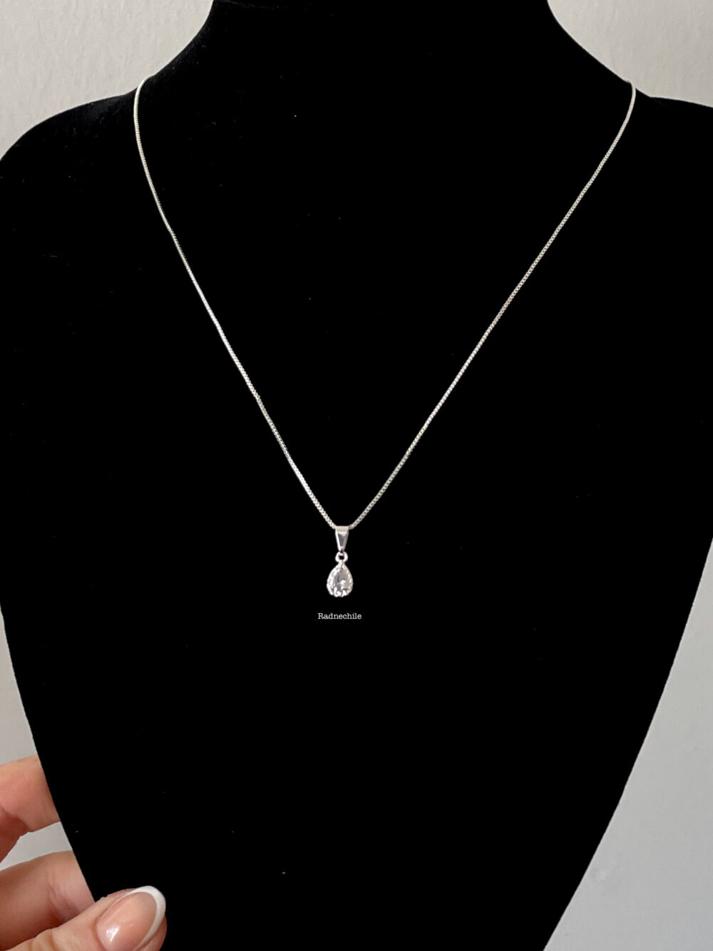 Collar gota circón plata - Imagen 3